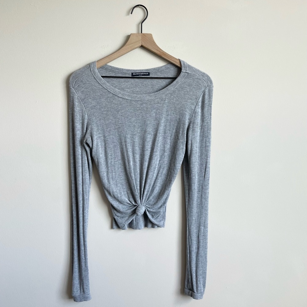 Brandy Melville Crop Long Sleeve - Grey